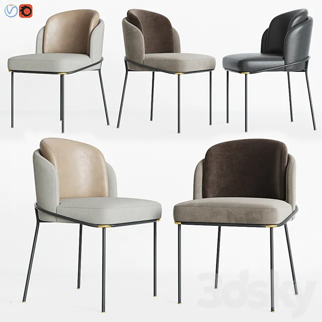 Minotti Fil noir Dining chair 3DModel
