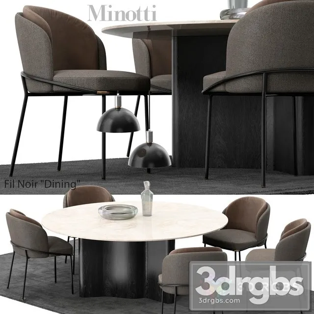 Minotti Fil Noir Set 3D Model Download