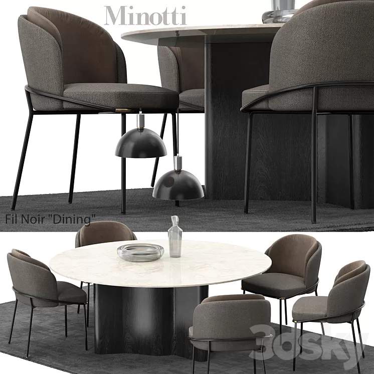 Minotti Fil noir set 3D Model