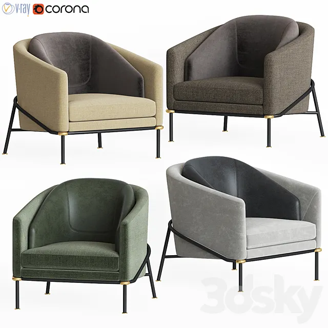 Minotti Filnoir Armchair 3D Model