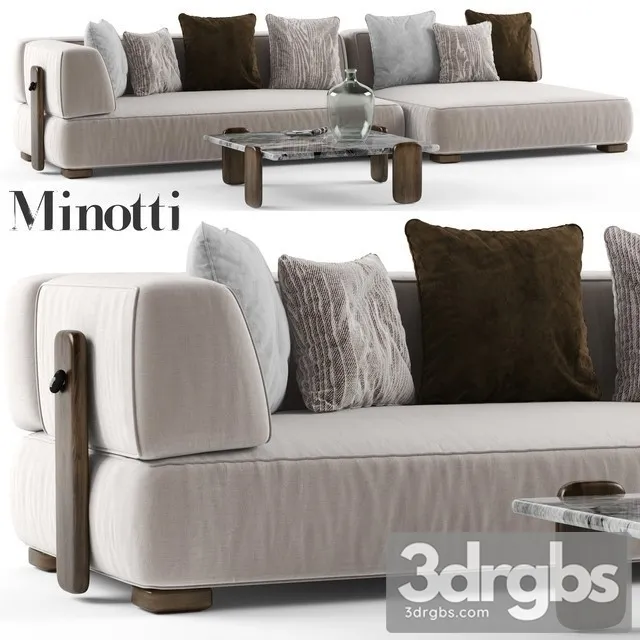 Minotti Florida sofa 2 3D Model Download