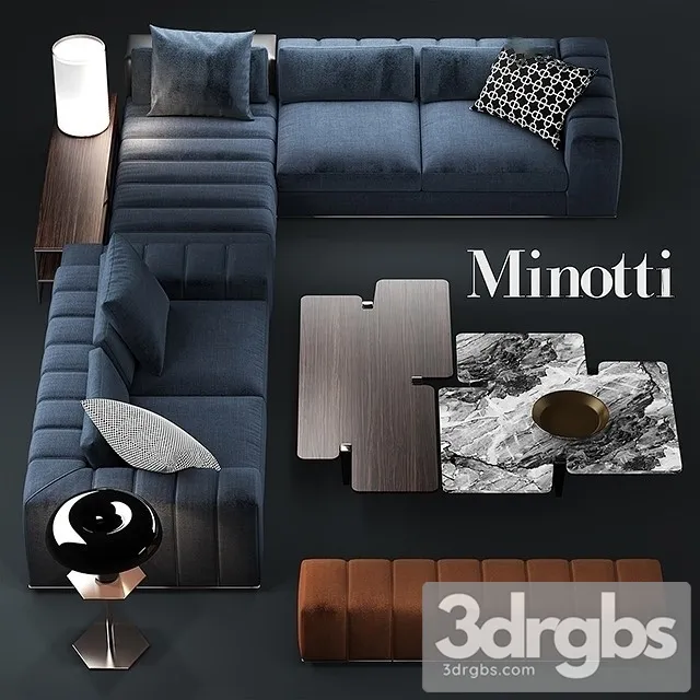 Minotti Freeman Difyse Sofa 01 3D Model Download