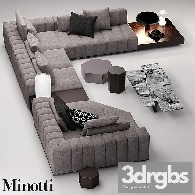 Minotti Freeman Difyse Sofa 02 3D Model Download