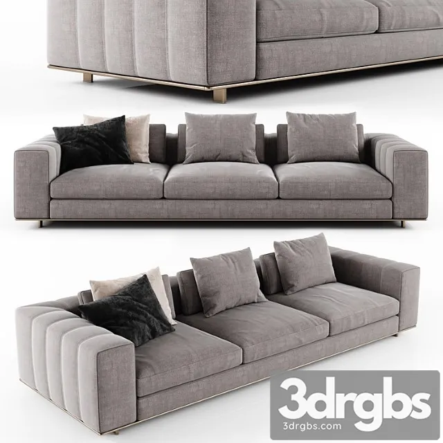 Minotti Freeman Duvet 3 Seater Sofa 3D Model Download