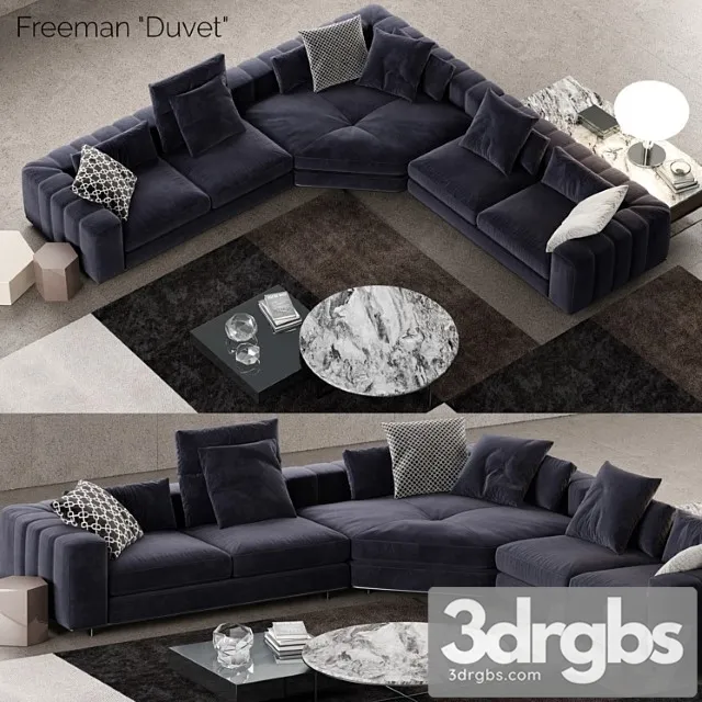 Minotti freeman duvet sofa 2 2 3D Model Download Minotti freeman duvet sofa 2 2 3D Model Download