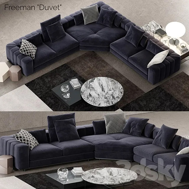 Minotti Freeman Duvet Sofa 2 3DModel
