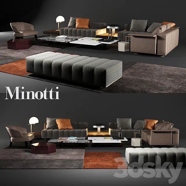 Minotti FREEMAN LOUNGE 3DModel Minotti FREEMAN LOUNGE 3DModel