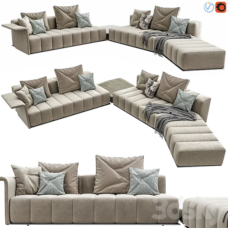 Minotti Freeman Lounge Arrangement 04 3D Model Free Download