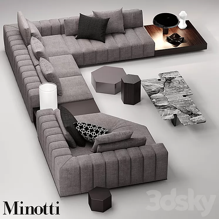 minotti freeman seating system 3D Model