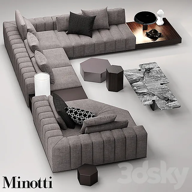 minotti freeman seating system 3D Model minotti freeman seating system 3D Model