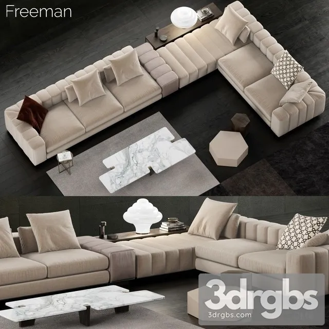 Minotti Freeman Sofa 01 3D Model Download Minotti Freeman Sofa 01 3D Model Download