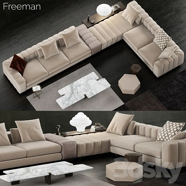 Minotti Freeman Sofa 3DModel Minotti Freeman Sofa 3DModel