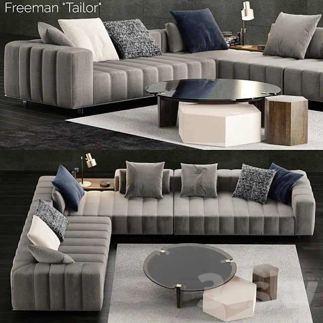 Minotti Freeman Tailor Sofa 2 3D Model Minotti Freeman Tailor Sofa 2 3D Model