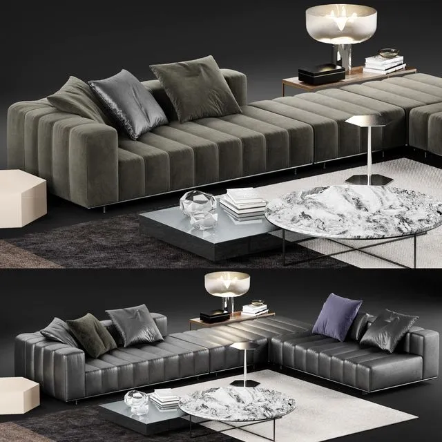 Minotti Freeman Tailor Sofa 3 3D Model Minotti Freeman Tailor Sofa 3 3D Model