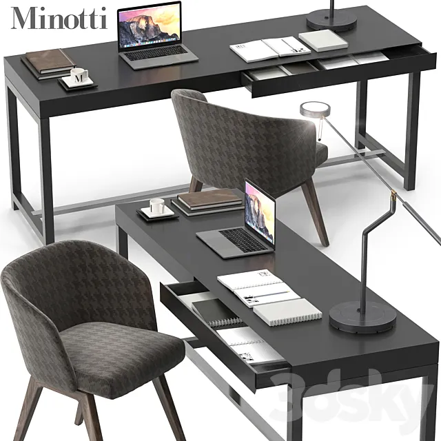 Minotti Fulton desk set 3DModel