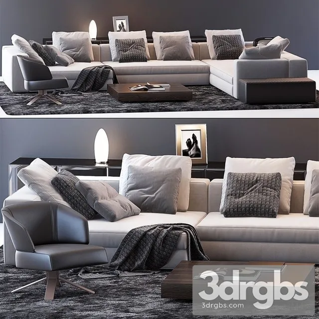 Minotti Funiture Set Fabric Sofa 3D Model Download Minotti Funiture Set Fabric Sofa 3D Model Download