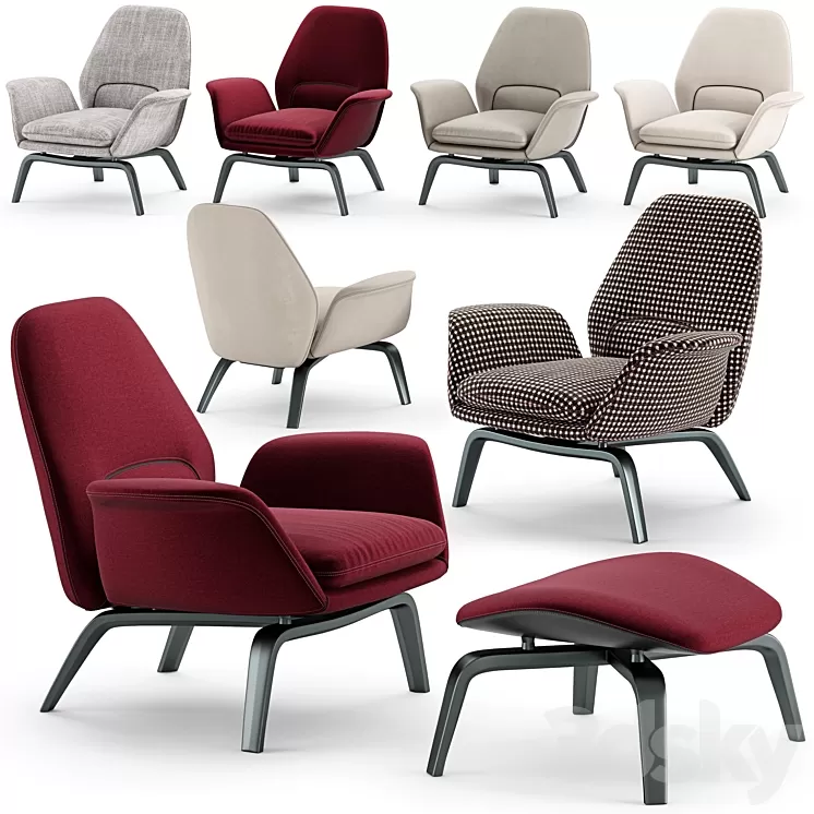 Minotti Gilliam Armchair 3D Model