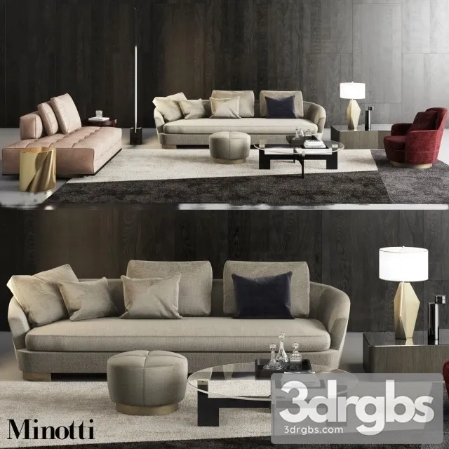 Minotti Grand Jacques Sofa Set 01 3D Model Download Minotti Grand Jacques Sofa Set 01 3D Model Download