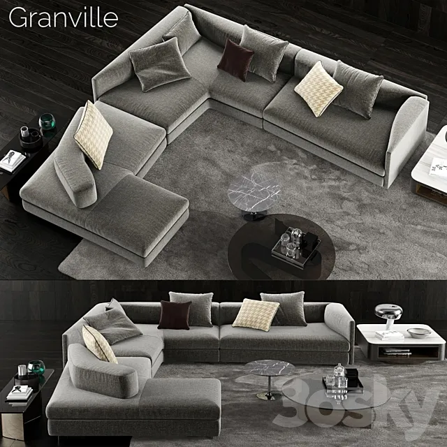 Minotti Granville Sofa 2 3D Model Minotti Granville Sofa 2 3D Model