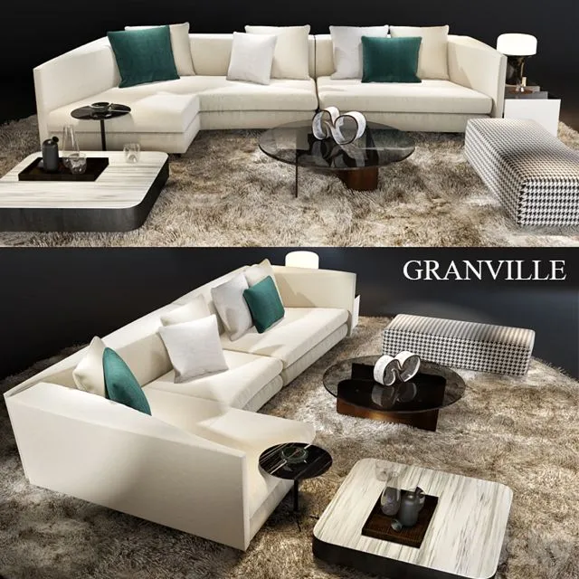 Minotti granville sofa 3D Model Minotti granville sofa 3D Model