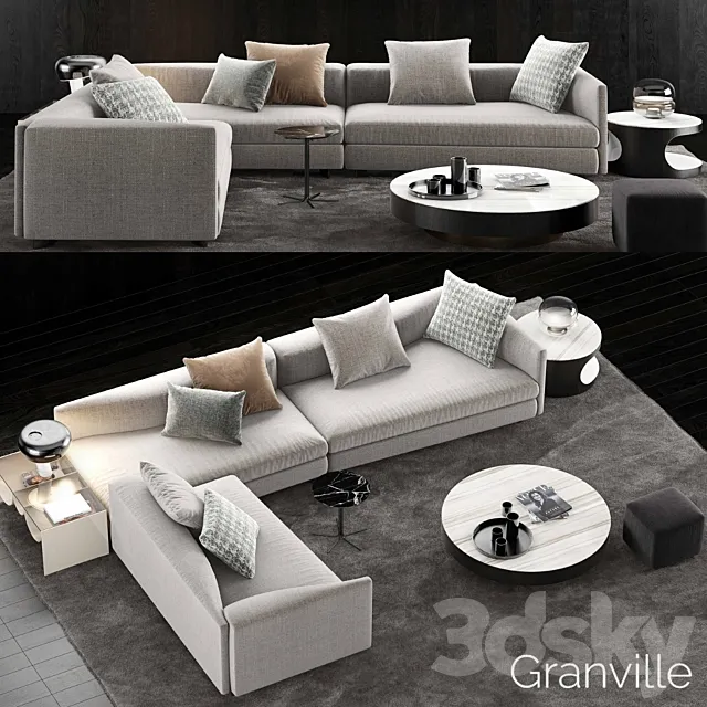 Minotti Granville Sofa 5 3DModel Minotti Granville Sofa 5 3DModel