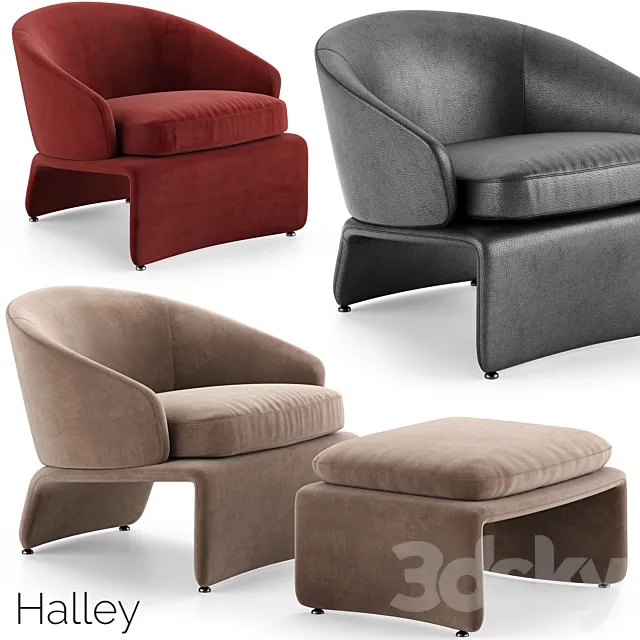 Minotti Halley Armchair 3DModel Minotti Halley Armchair 3DModel