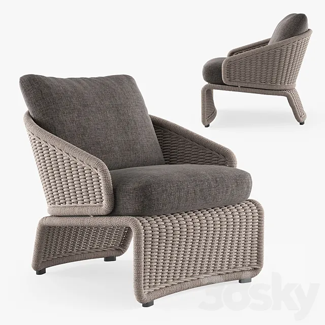 MINOTTI HALLEY outdoor armchair 3D Model