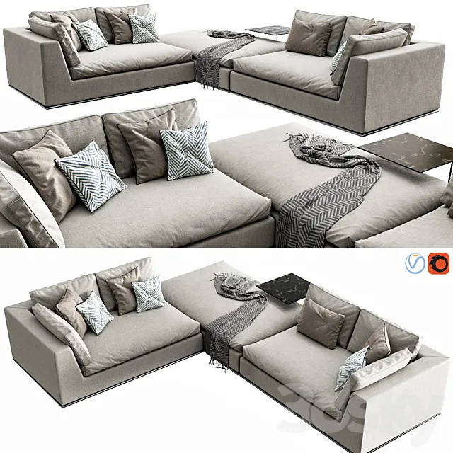 Minotti Hamilton Arrangement 03 3D Model