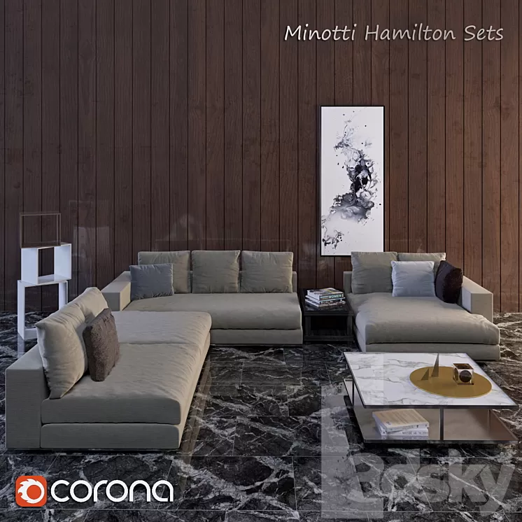 Minotti Hamilton Sets 3D Model