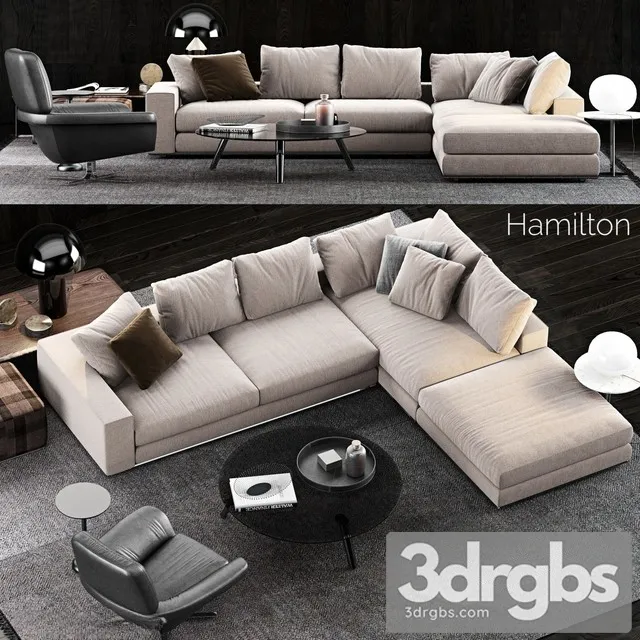 Minotti Hamilton Sofa 01 3D Model Download Minotti Hamilton Sofa 01 3D Model Download
