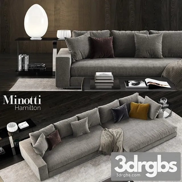 Minotti hamilton sofa 2 2 3D Model Download Minotti hamilton sofa 2 2 3D Model Download