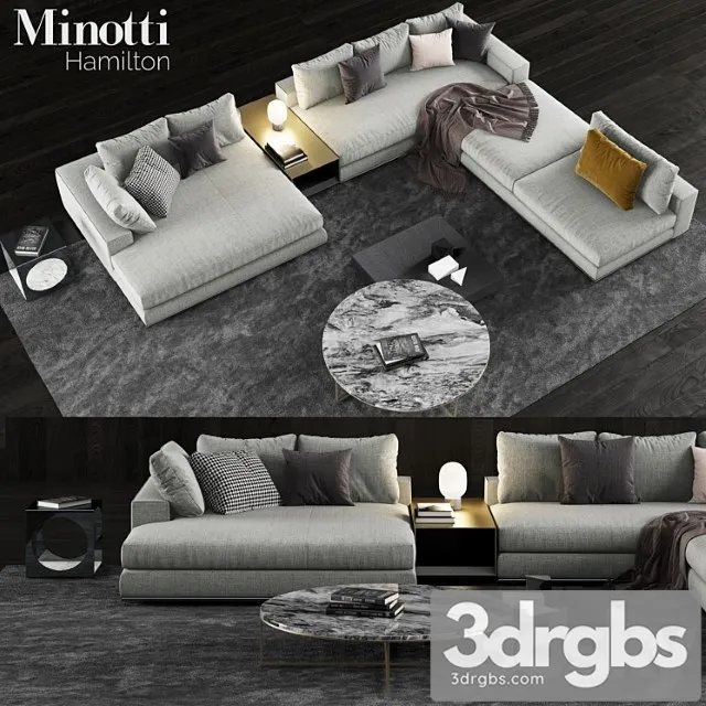 Minotti hamilton sofa 2 3D Model Download Minotti hamilton sofa 2 3D Model Download