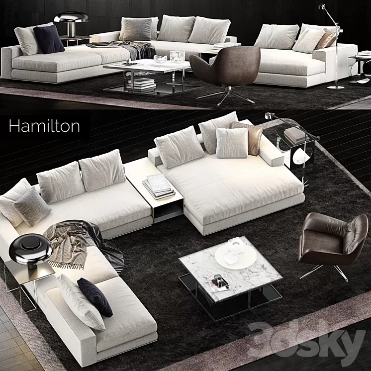 Minotti Hamilton Sofa 3D Model Minotti Hamilton Sofa 3D Model