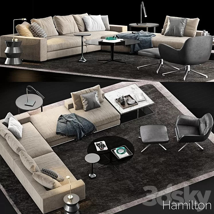 Minotti Hamilton Sofa 3D Model