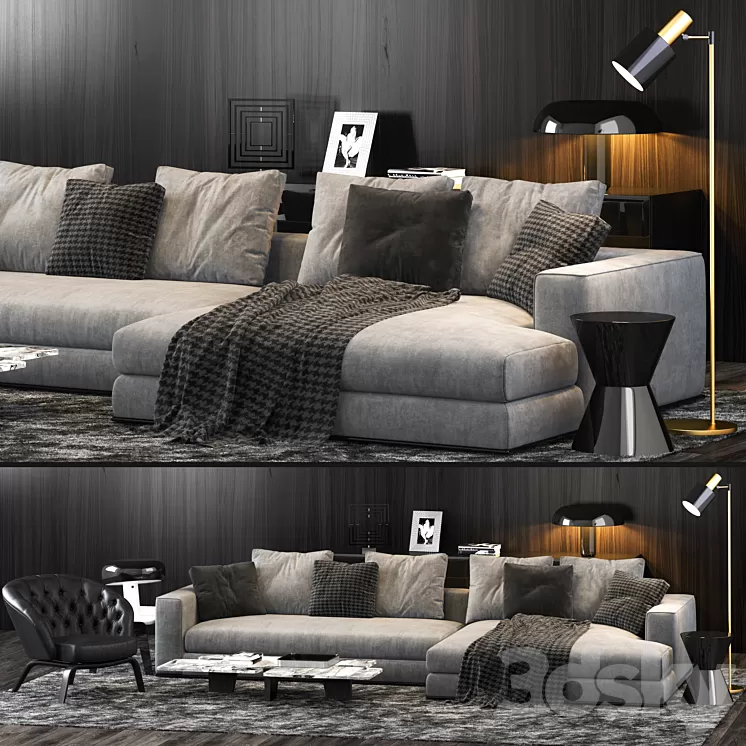 Minotti Hamilton Sofa 3D Model Minotti Hamilton Sofa 3D Model