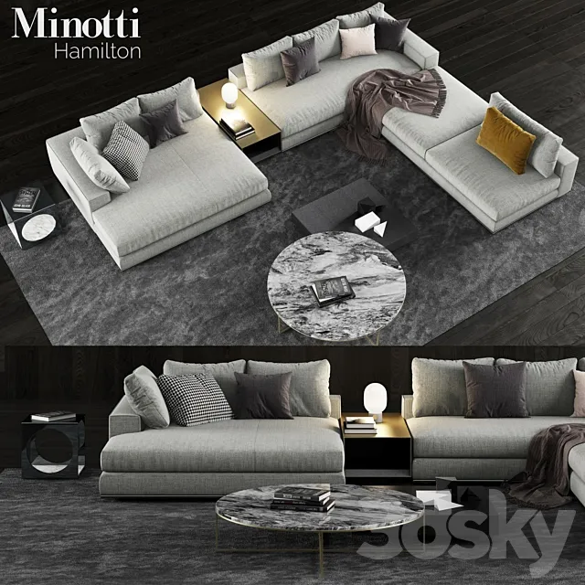 Minotti Hamilton Sofa 3DModel Minotti Hamilton Sofa 3DModel