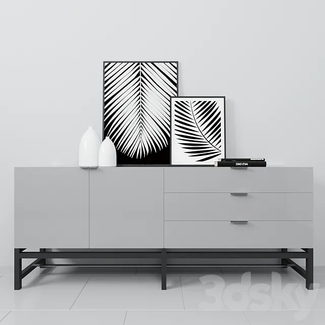Minotti. Harvey gorizontal sideboard 2 3D Model