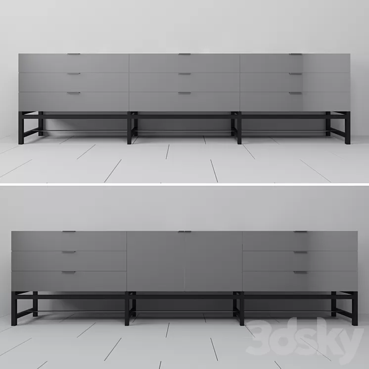 Minotti. Harvey horizontal sideboard 3D Model Minotti. Harvey horizontal sideboard 3D Model