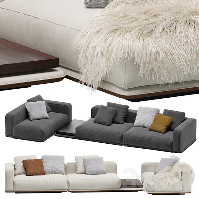 Minotti HORIZONTE Modular Sofa 14 3D Model Minotti HORIZONTE Modular Sofa 14 3D Model