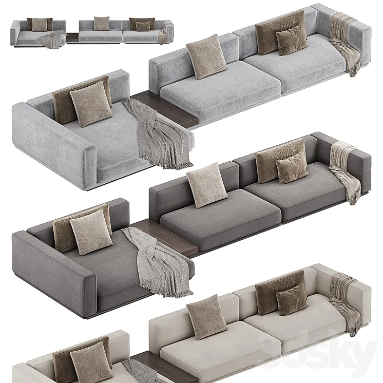 Minotti Horizonte Sofa 2 3D Model Free Download