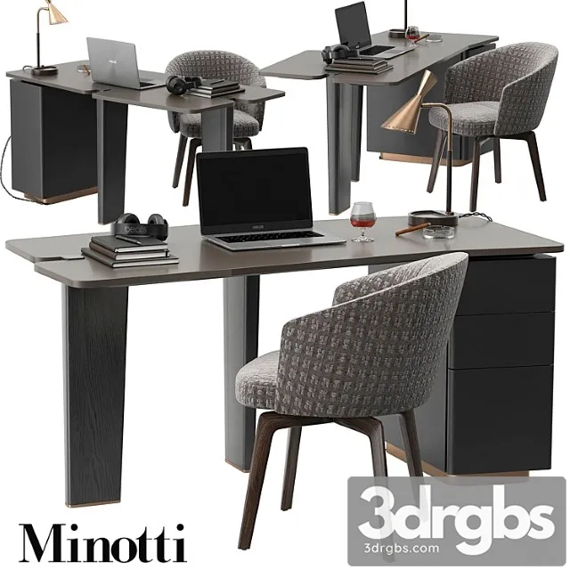 Minotti jacob desk set 2 3D Model Download