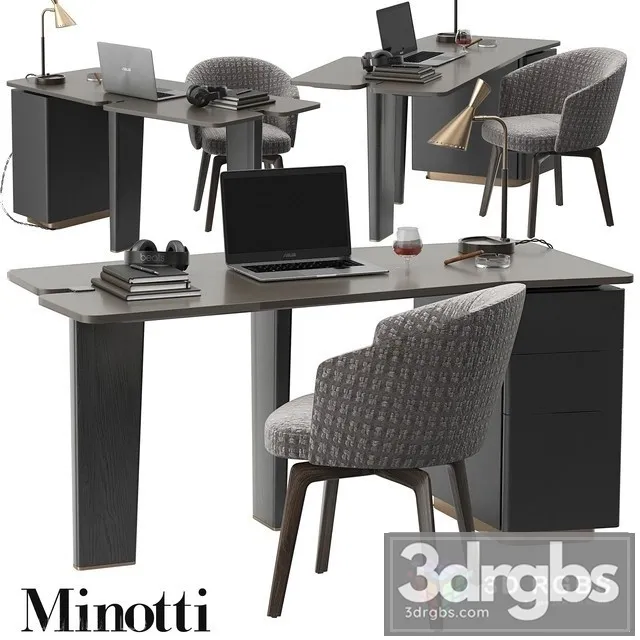Minotti Jacob desk set 3D Model Download