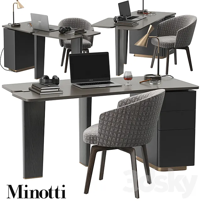 Minotti Jacob desk set 3DModel