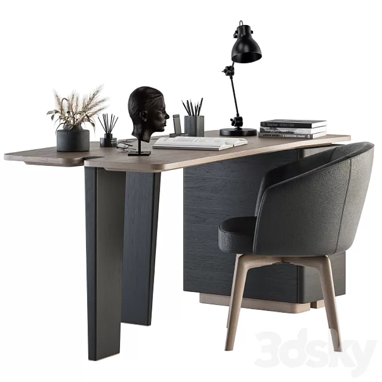 Minotti Jacob Writing Desk – Office Set 156 3D Model Minotti Jacob Writing Desk – Office Set 156 3D Model