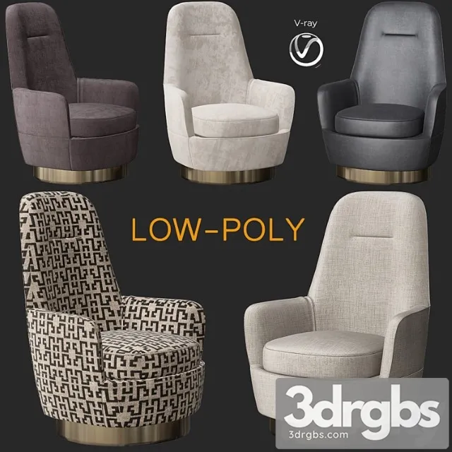 Minotti jacques bergere armchair fixed (low poly) 3D Model Download Minotti jacques bergere armchair fixed (low poly) 3D Model Download