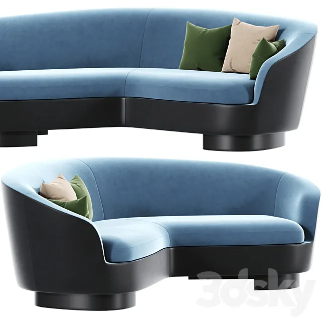 Minotti Jacques Curve Sofa 3DModel