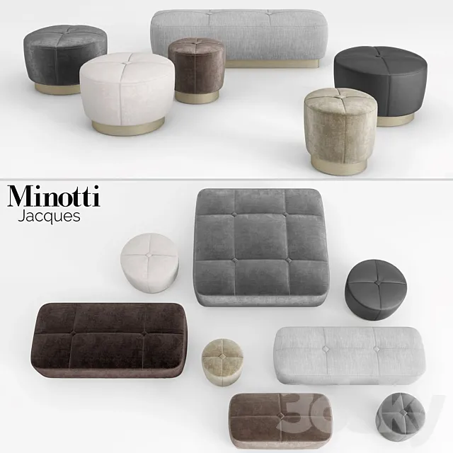 Minotti Jacques Ottomans 3D Model