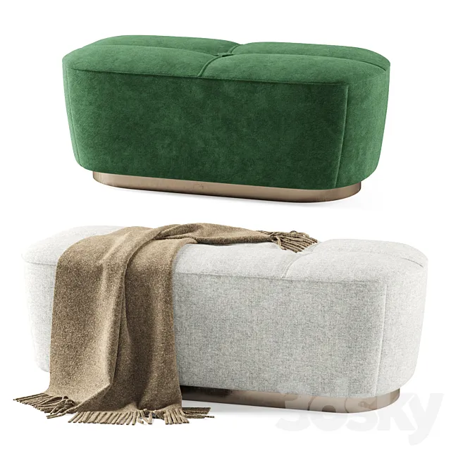 Minotti Jacques ottomans _ Bench 3D Model