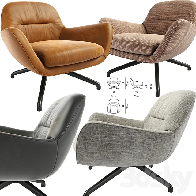 Minotti Jensen Arm Chair 3D Model Minotti Jensen Arm Chair 3D Model