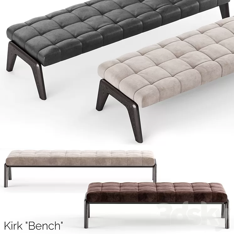 Minotti Kirk Bench 3D Model Minotti Kirk Bench 3D Model
